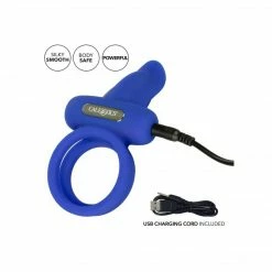 California Exotic Novelties Dual Pleaser Enhancer Silicone Rechargeable C-Ring Date Night