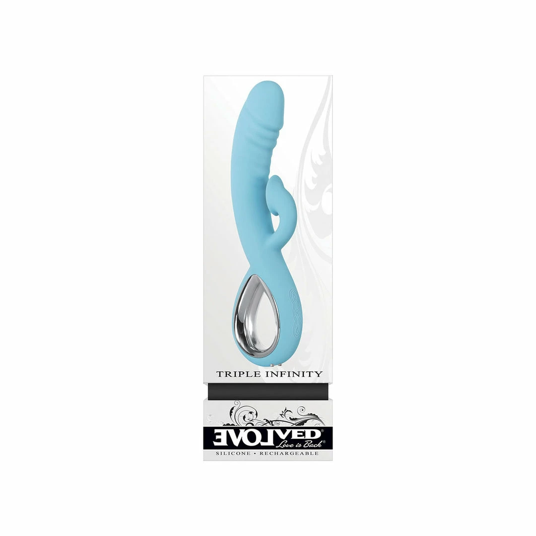 Evolved Novelties Triple Infinity Silicone Rechargeable Vibrator 3 Evolved Novelties Triple Infinity Silicone Rechargeable Vibrator