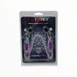 California Exotic Novelties Date Night Nipple Play Purple Chain Nipple Clamps