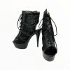 Lace Bootie Heels - Black - Lapdance Lingerie Boudoir