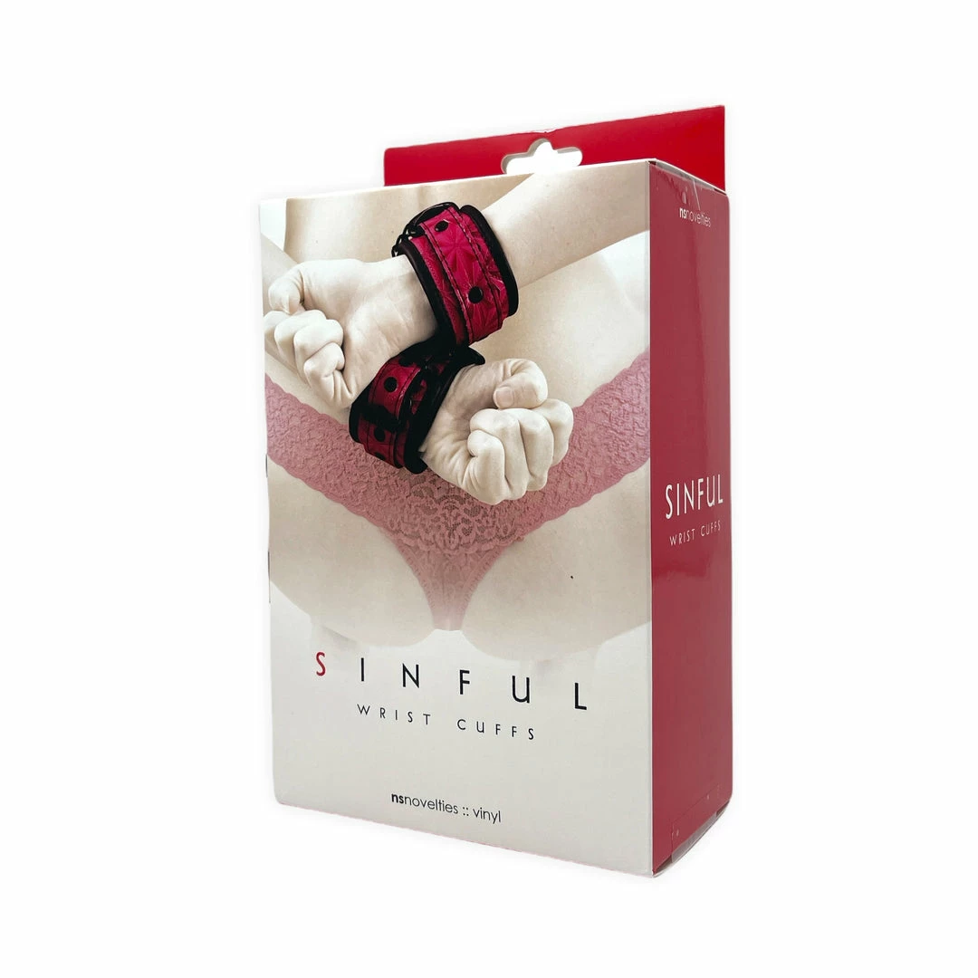 Ns Novelties Boudoir Sinful Vinyl Wrist Cuffs 4 Ns Novelties Boudoir Sinful Vinyl Wrist Cuffs