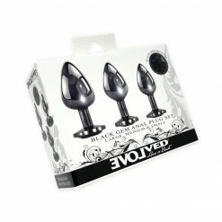 Evolved Novelties Black Gem Plug Set Of 3