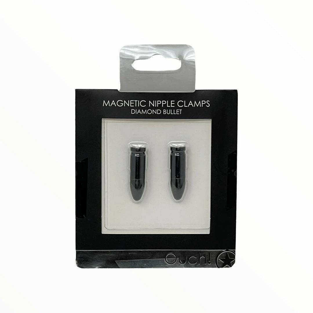 Shots America Ouch! Magnetic Diamond Bullet Nipple Clamps 4 Shots America Ouch! Magnetic Diamond Bullet Nipple Clamps