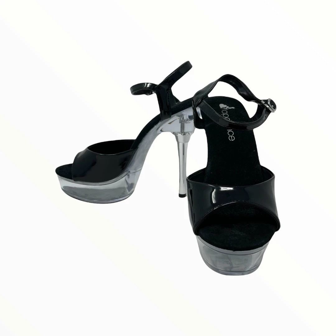 Lapdance Lingerie Boudoir Platform Heels - Black & Clear - Lapdance 3 Lapdance Lingerie Boudoir Platform Heels - Black & Clear - Lapdance