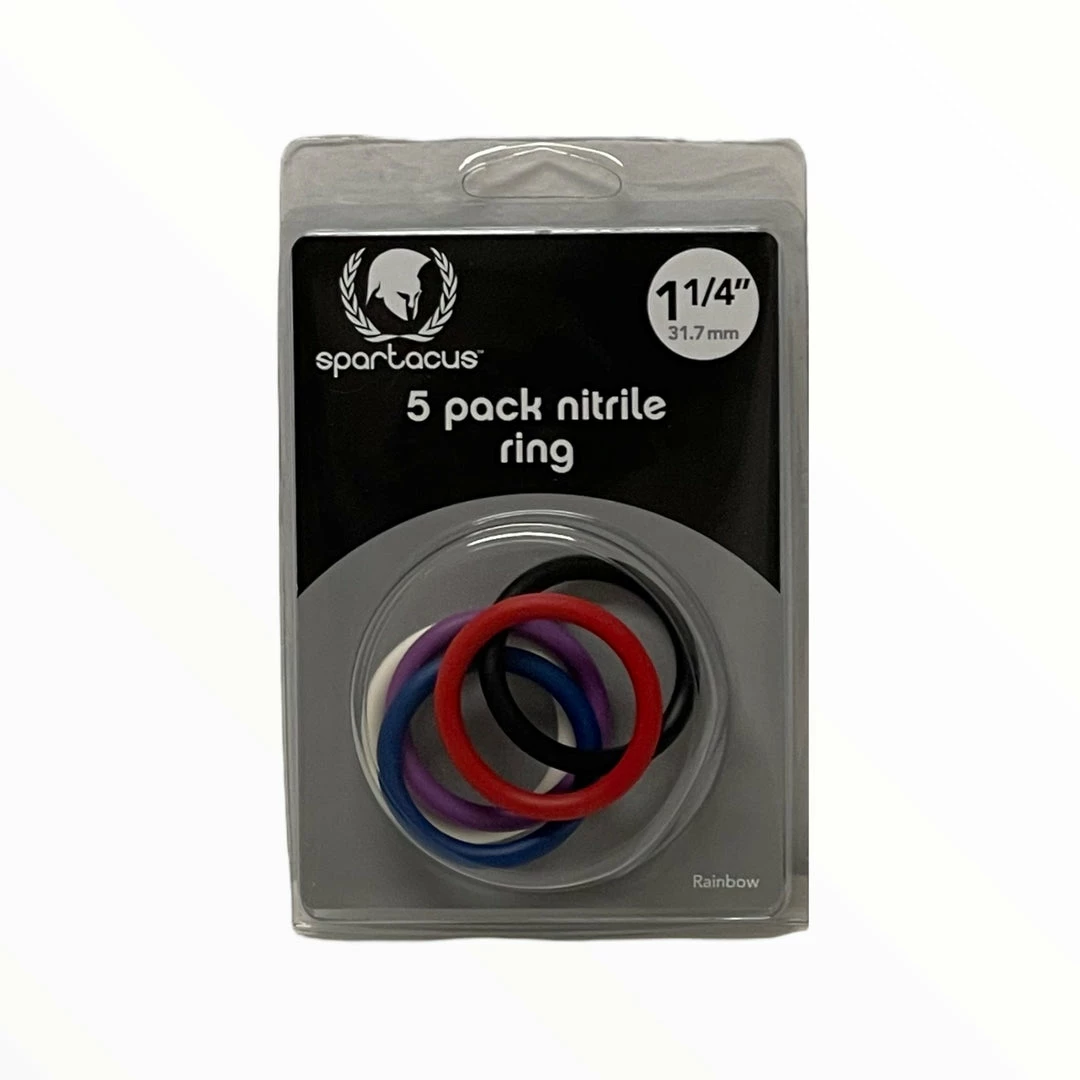 Spartacus Rainbow Nitrile Cock Ring 5 Piece Set LGBTQIA 3 Spartacus Rainbow Nitrile Cock Ring 5 Piece Set LGBTQIA