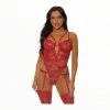 Floral Affairs Teddy Set - Red - Forplay Lingerie Boudoir