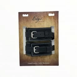 Sportsheets International Boudoir Edge Leather Ankle Restraints Black